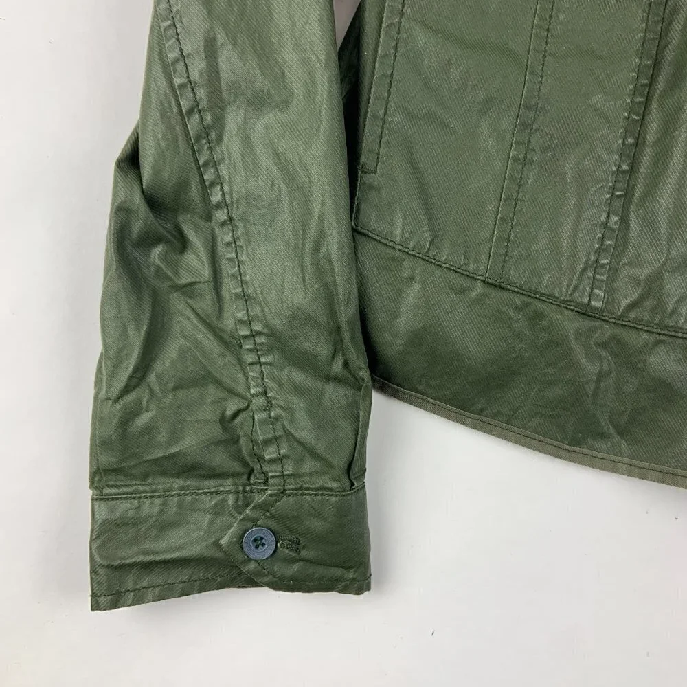 Hei Hei Womens Jacket Long Sleeve Button Down Green Medium